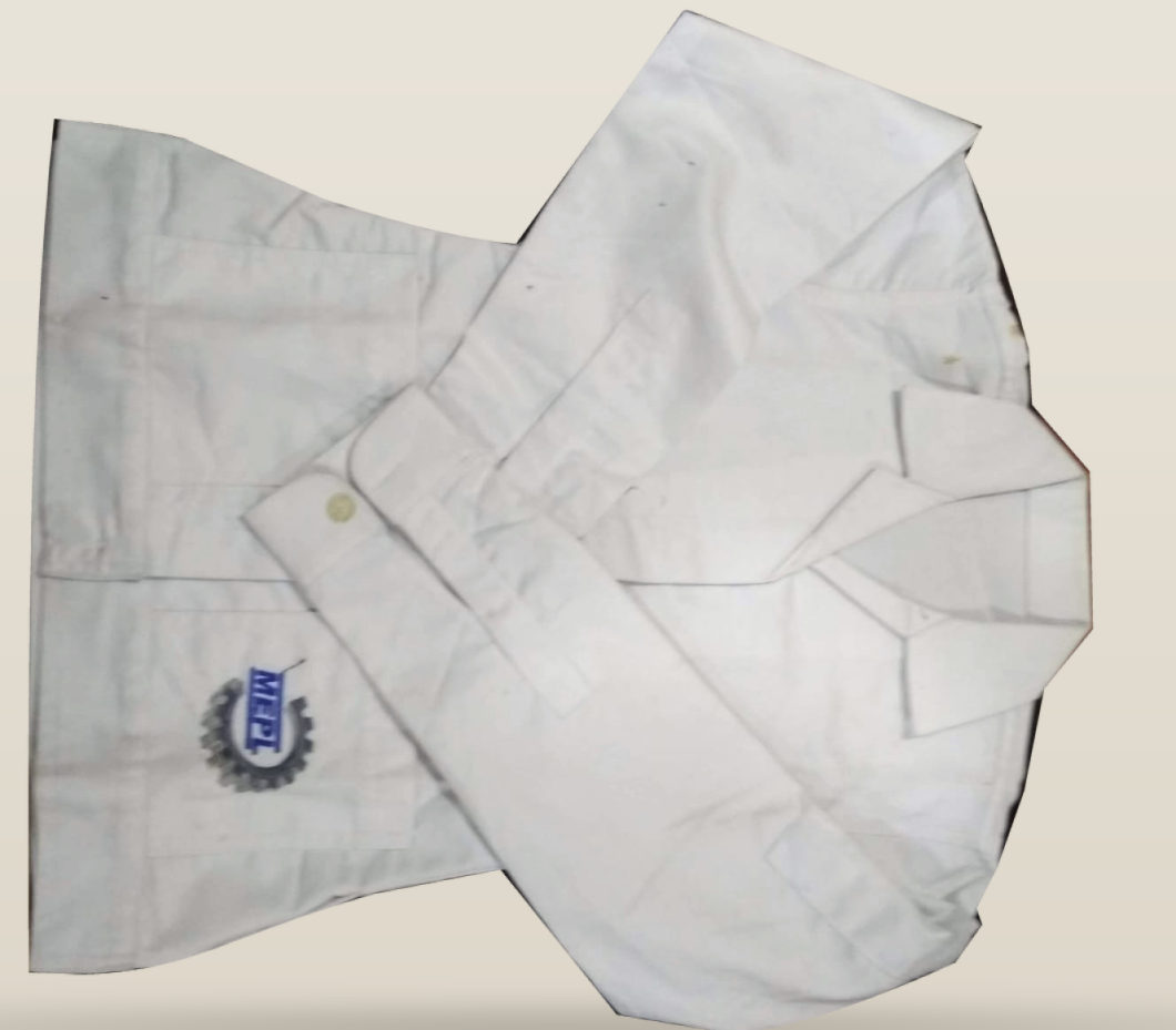 MEPL: White uniform shirts, embroidered crest, folded