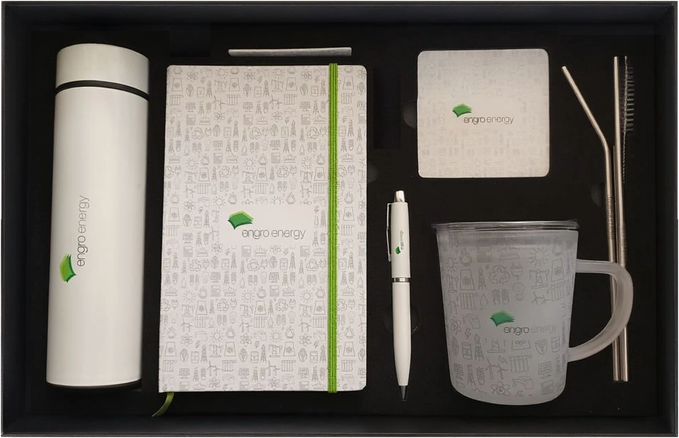 Engro Energy: Six printed pieces, one insert, open box contents