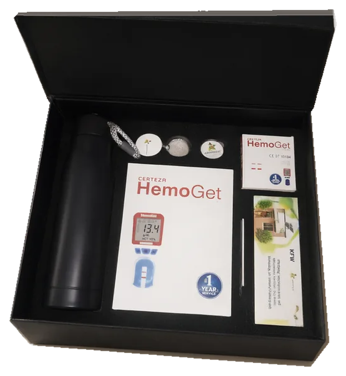HemoGet: Kit in a fitted presentation box