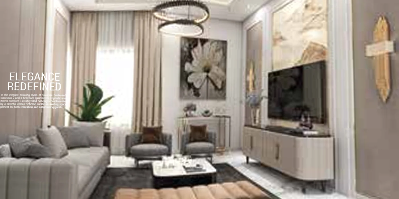 Samrina Builders: Square brochure, gold on the cover, elegance redefined