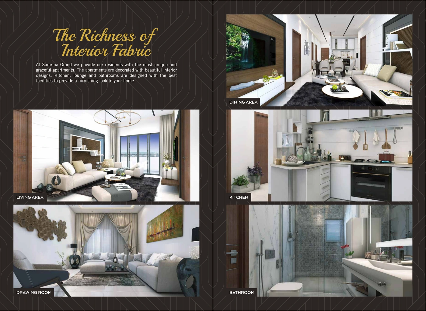 Samrina Builders: Samrina Grand brochure, the richness of interior fabric