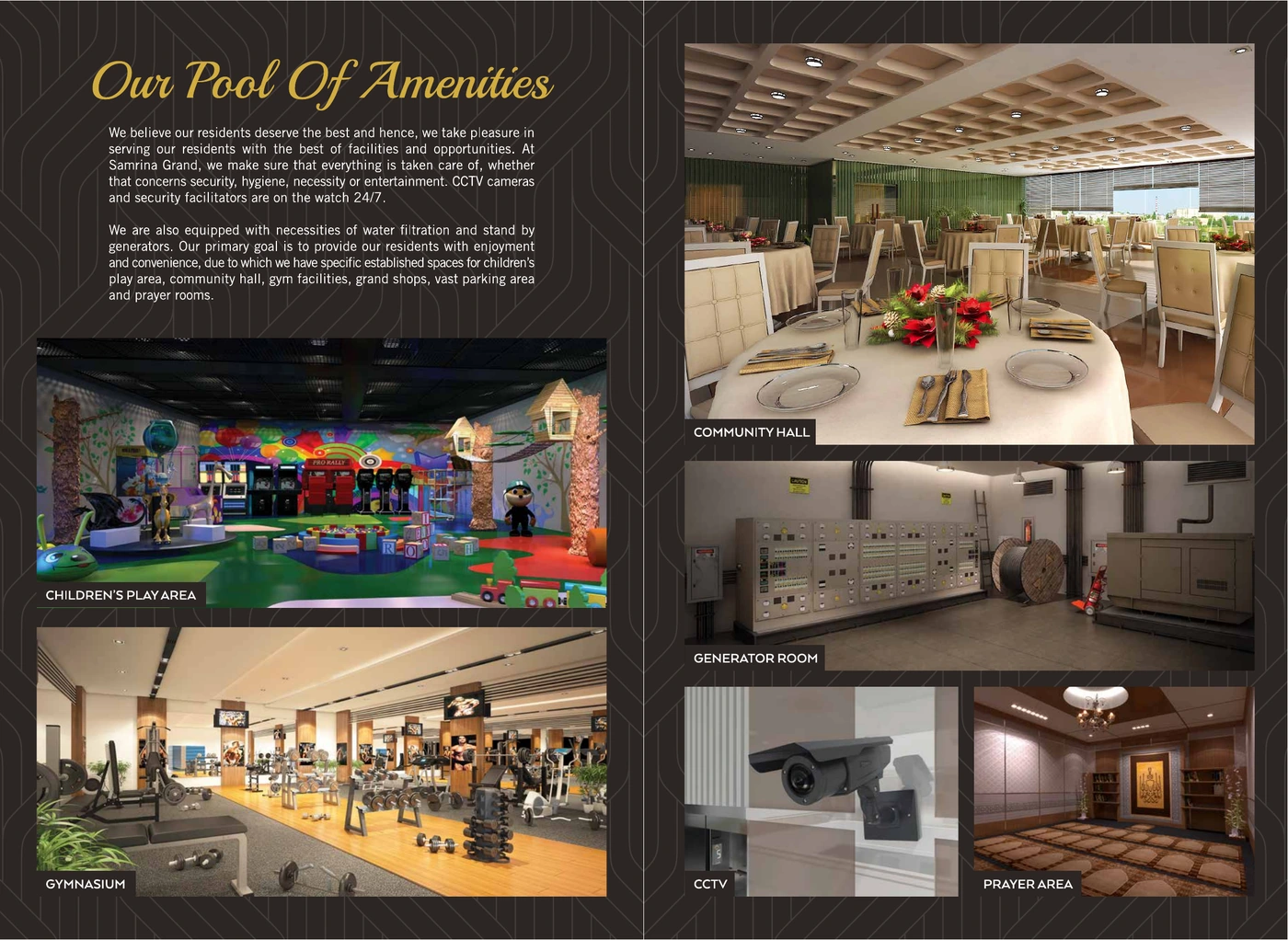 Samrina Builders: Samrina Grand brochure, our pool of amenities