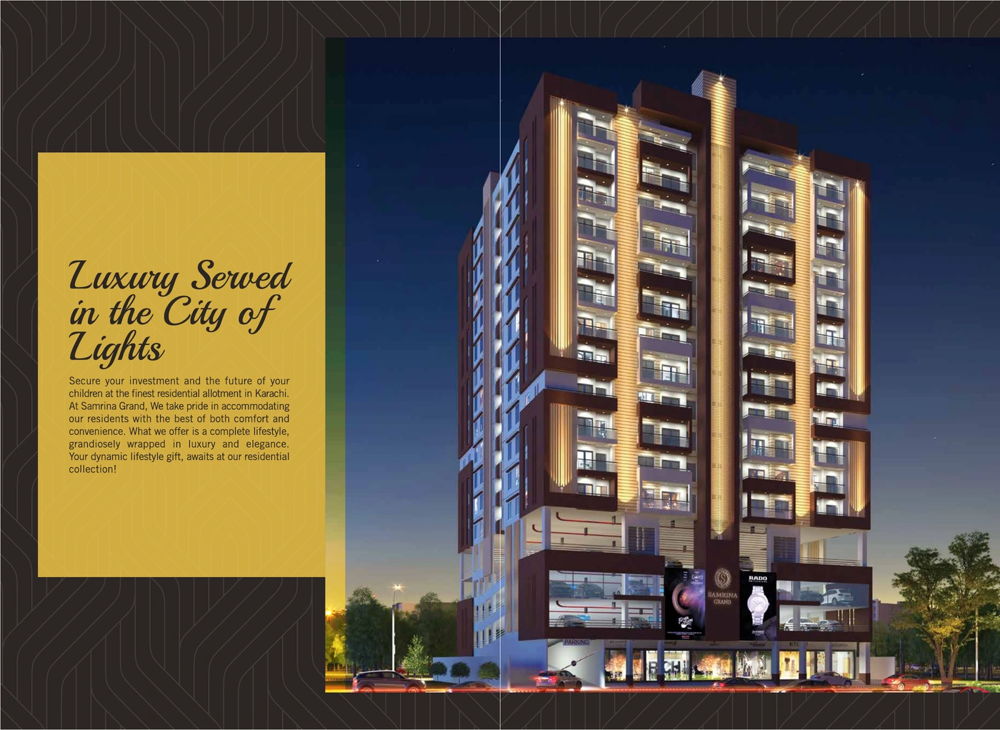 Samrina Builders: Samrina Grand brochure, luxury served in the city of lights