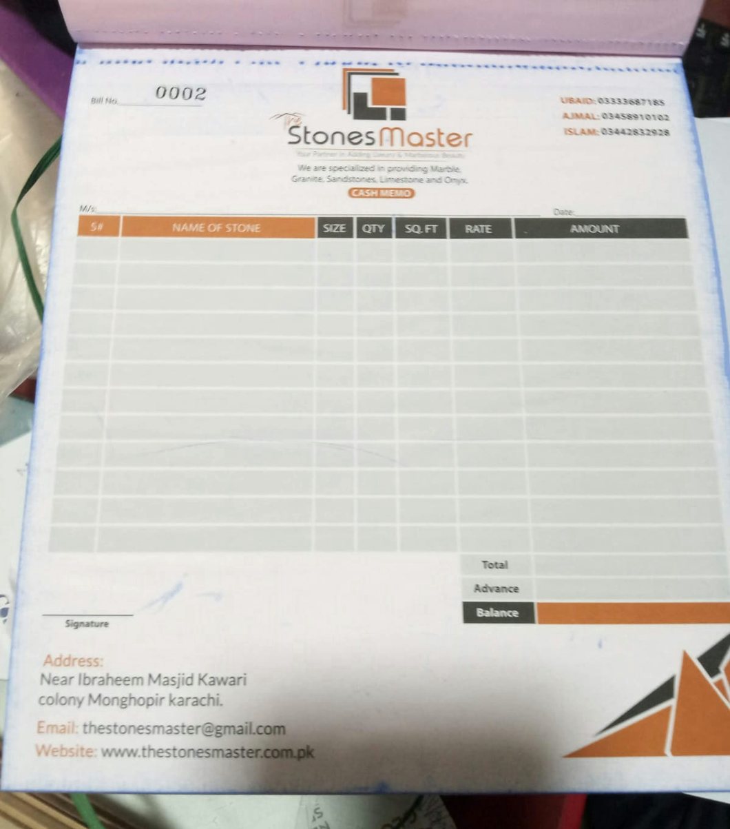 Stones Master: Printed form book