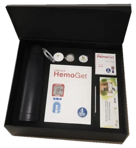 HemoGet: Kit in a fitted presentation box