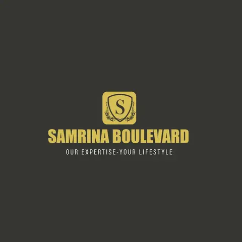 Samrina Builders: Square brochure, gold on the cover