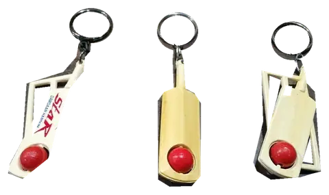 TVS: Star cricket-bat keyrings